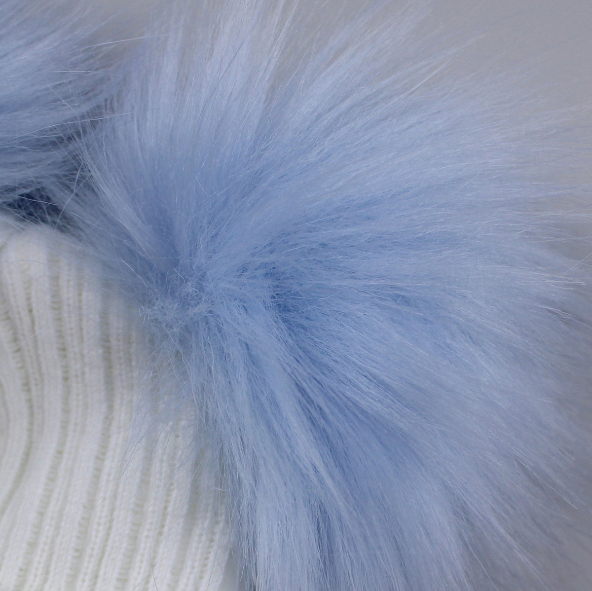 Littlemio Baby Double Pom Pom Knitted Hat – White & Blue
