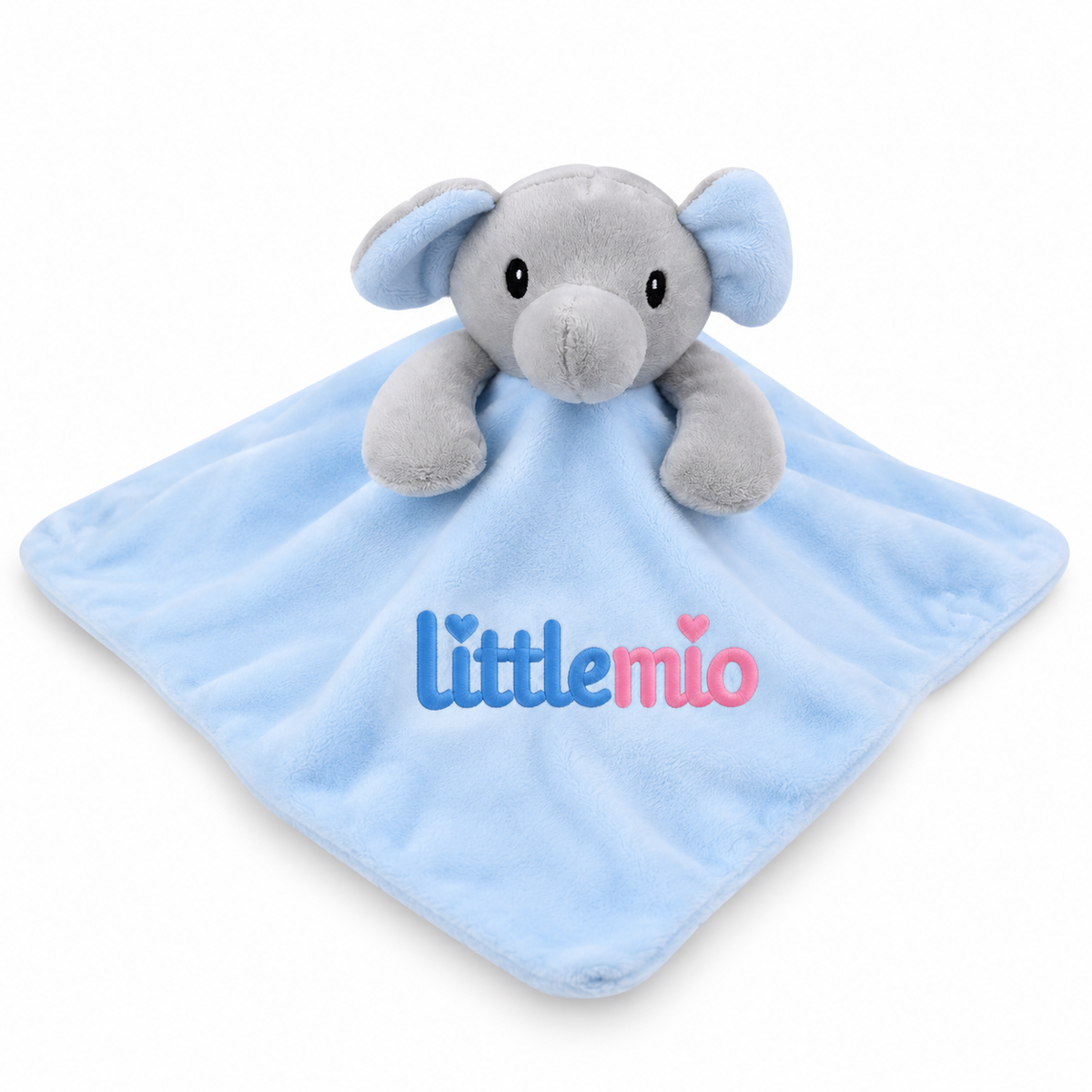 Littlemio Baby Elephant Comforter – Soft Blue Plush Security Blanket